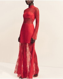 Shona Joy - Labyrinth Lace High Neck Maxi Dress