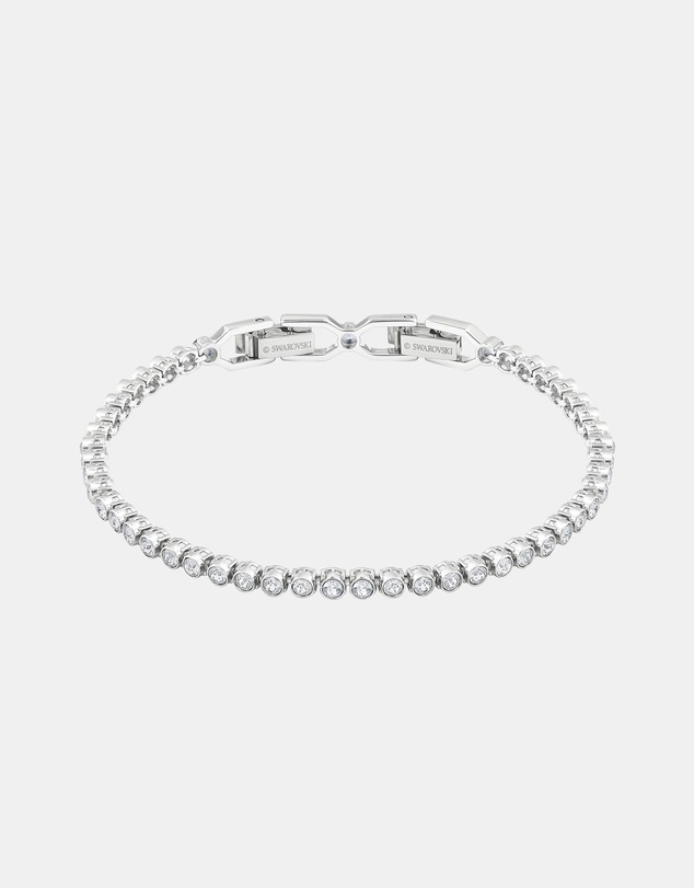 Swarovski - Imber Emily Tennis bracelet, Round cut, White, Rhodium plated
