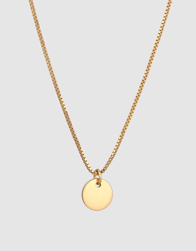 Elli Jewelry - Necklace with Platelet Pendant 925 Sterling Silver Gold-plated
