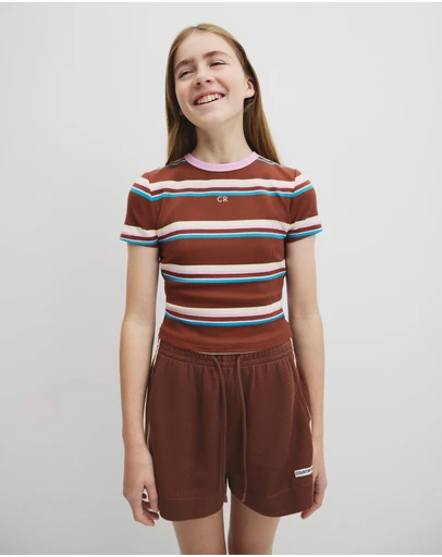 Country Road - Teen Australian Cotton Blend Short Sleeve Rib T-shirt