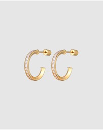 Elli Jewelry - Earrings Stud Hoop Zirconia 925 Sterling Silver