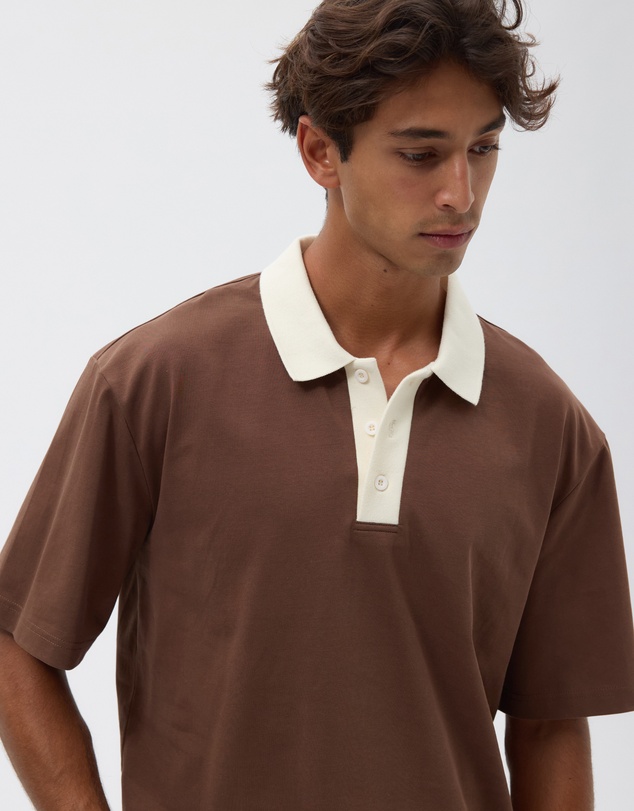 AERE - Organic Cotton SS Rugby Polo