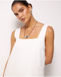 AERE - Ivy Linen Trapeze Mini Dress