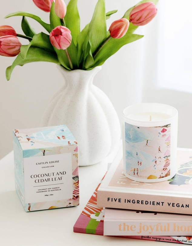 Caitlin Louise Collection - Coconut & Cedar Leaf Scented Artist Candle