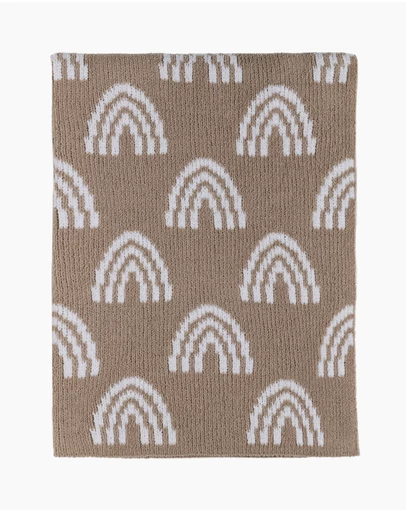 Living Textiles - Chenille Blanket - Rainbow Taupe