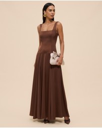 CHANCERY - Serena Drop Waist Square Neck Maxi Dress