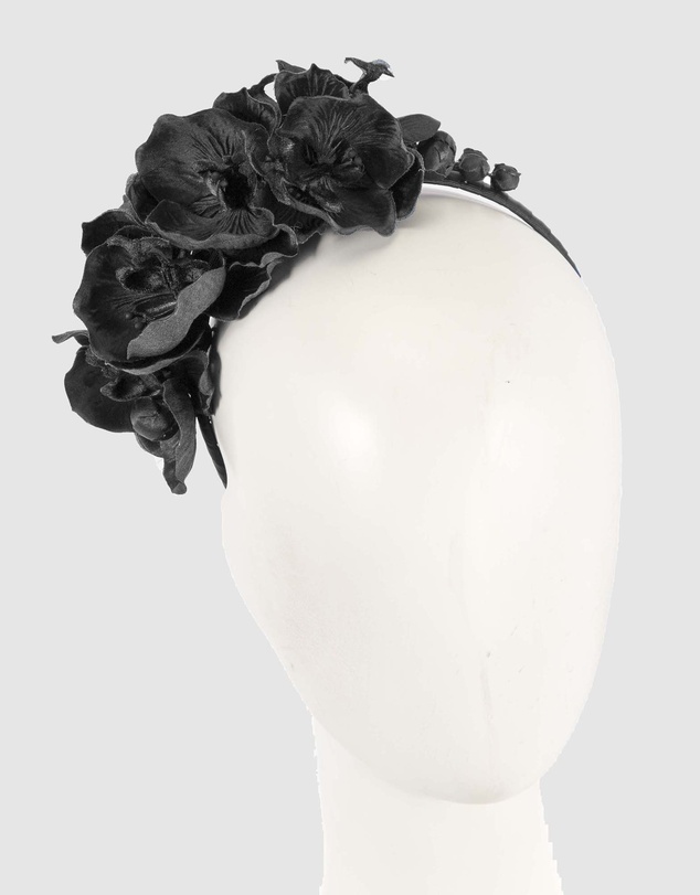 Max Alexander - Black Orchid Flower Fascinator