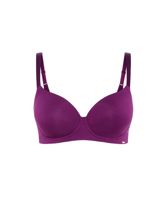 City Chic - Plus Size Smooth & Chic Cotton T-Shirt Bra - purple iris