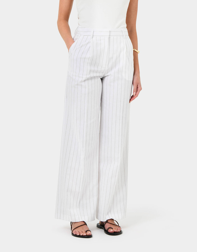 Forcast - Ria Stripe Cotton Blend Pants