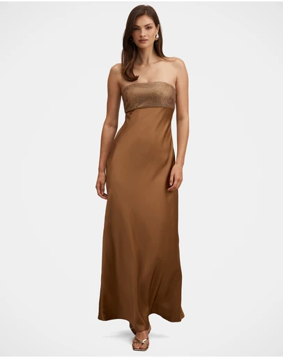 Forever New - Amina Embellished Satin Maxi Dress