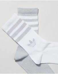 adidas Originals - 2-Pack 3-Stripes Glitter Crew Socks
