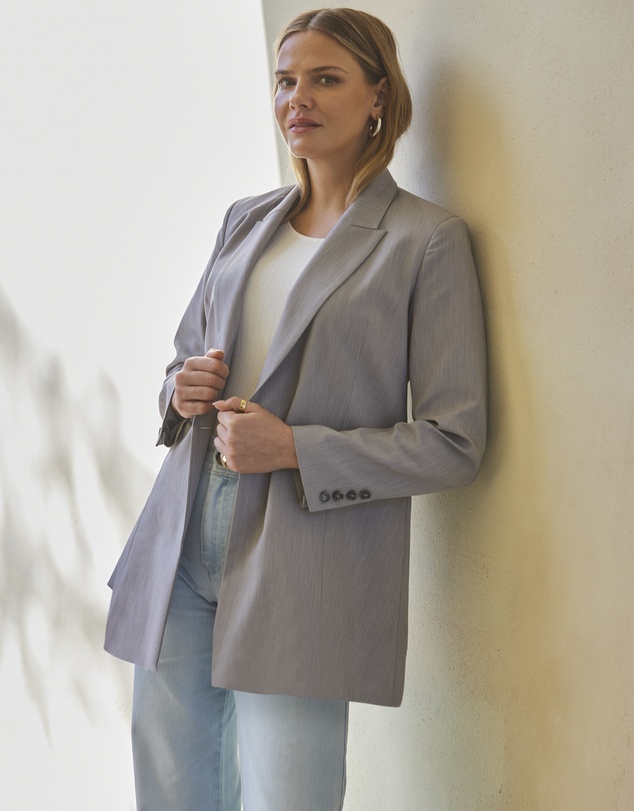 Sosandar - Grey Double Breasted Blazer