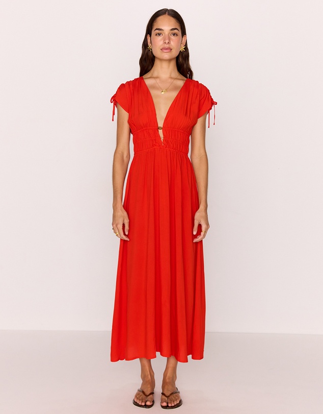 MINKPINK - Scarlett V-Neck Midi Dress