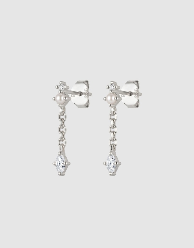 HOUSE OF SLANI - Pia Dainty Silver Drop Earrings