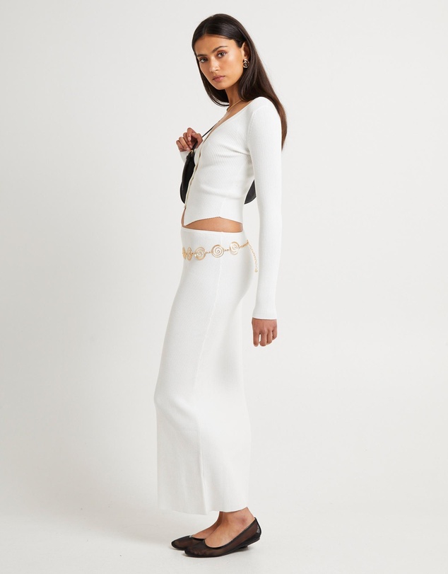 Subtitled - Kelse Knitted Long Sleeve Button Top