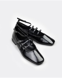 RAID - Galore Ankle strap ballet pumps in black