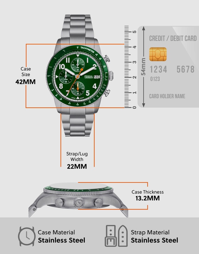 Fossil - Sport Tourer Silver Tone Chronograph Watch
