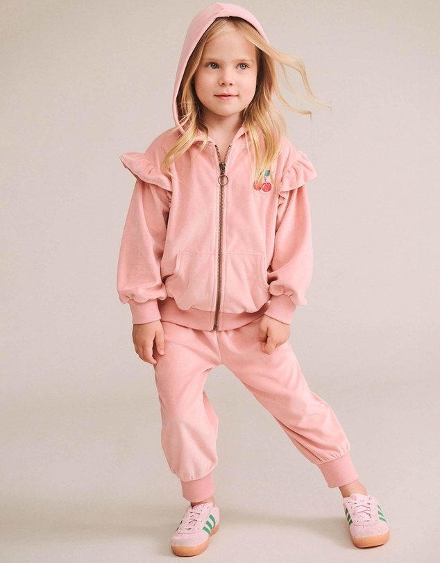 Huxbaby - Cherry Emb Velour Trackpants - Babies-Teens