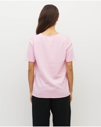 JH Lounge - JHL V-Neck T (Fine Cotton Cashmere) Candy Marle
