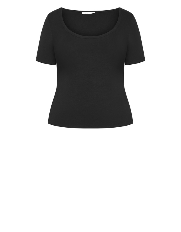 City Chic - Plus size Everyday Scoop Tee - black