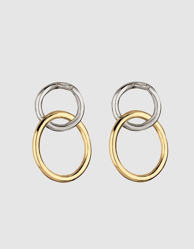 Elli Jewelry - Bicolor Circle Stud Earrings in 925 Silver