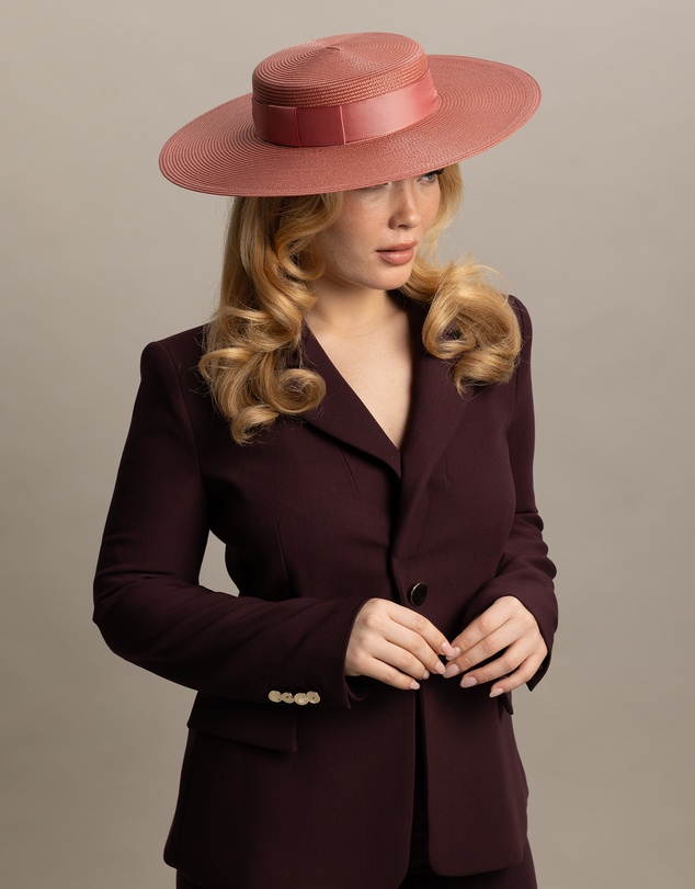 Morgan & Taylor - Macy Racewear Boater in Rose Pink