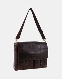 Pierre Cardin - Pierre Cardin Men's Leather Refined Messenger/Computer Bag