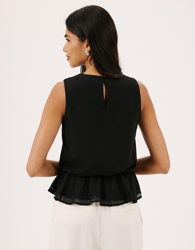 Atmos&Here - Jamie Chiffon Gathered Sleeveless Top