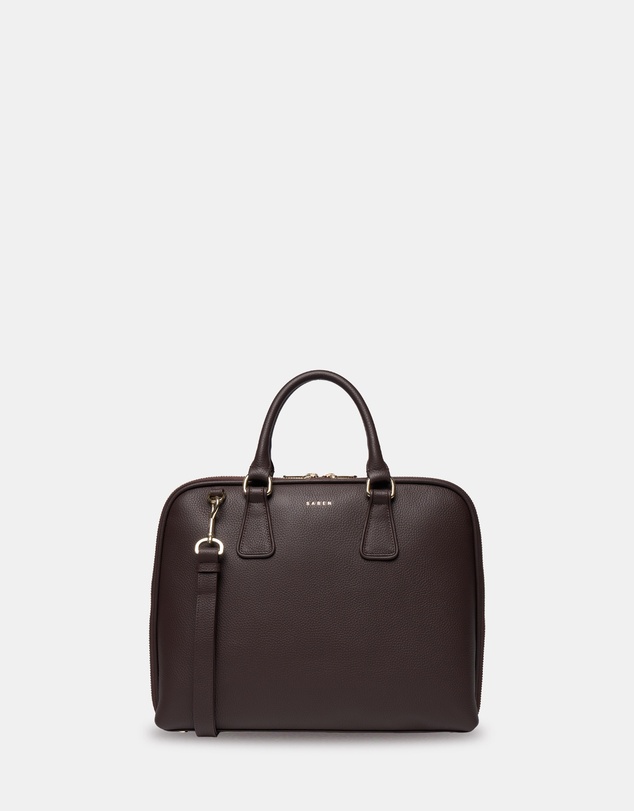 SABEN - Parker Leather Briefcase Cacao