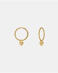 SAINT VALENTINE - Mini Heart Hoops - Gold