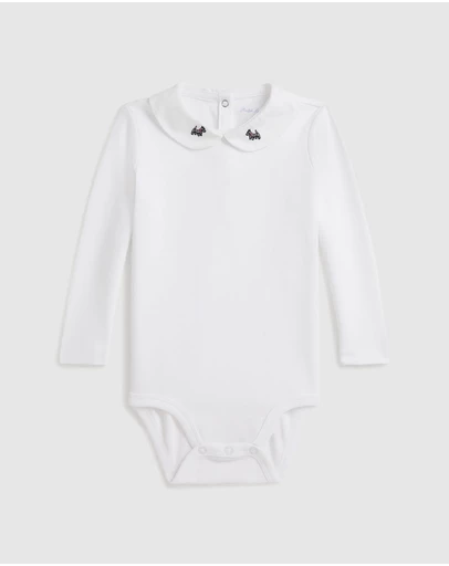 Polo Ralph Lauren - Embroidered-Collar Cotton Bodysuit - ICONIC EXCLUSIVE - Babies