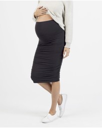Angel Maternity - Maternity Midi Skirt in Black