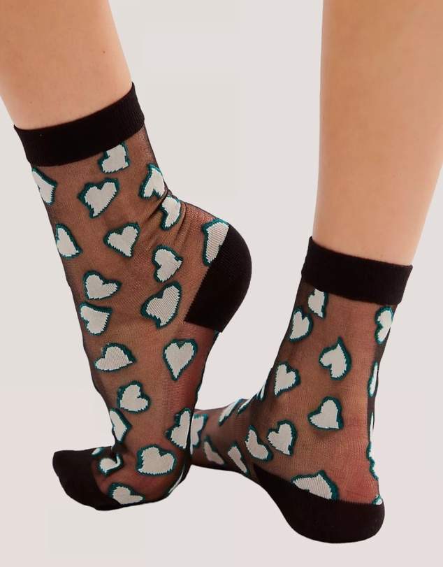 High Heel Jungle - Heart of Glass Socks - Black