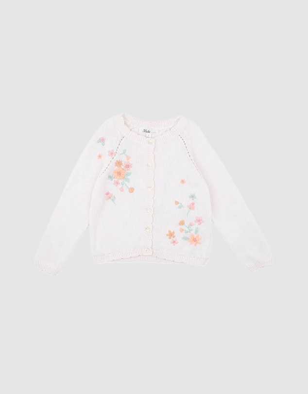 Bebe by Minihaha - Fern Hand Emb. Organic Cardigan - Kids