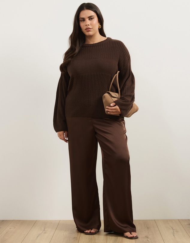 Atmos&Here Curvy - Irena Rib Knit Jumper