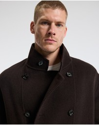 Calibre - Double Breasted Wool Cashmere Coat Chocolate
