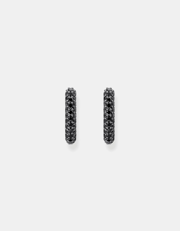 THOMAS SABO - Hoop earrings with black zirconia pavÃ©