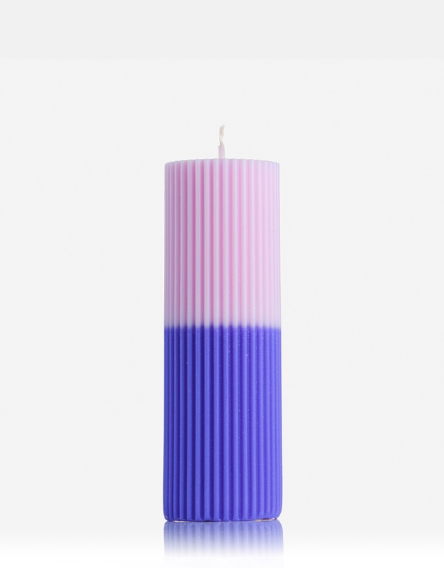 XRJ Celebrations - Pillar Two-Tone Violet Rain Candle