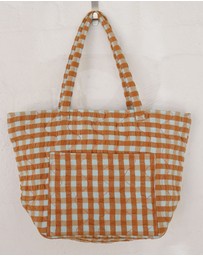 Mosey Me - Honey Blue Seersucker Quilted Bag