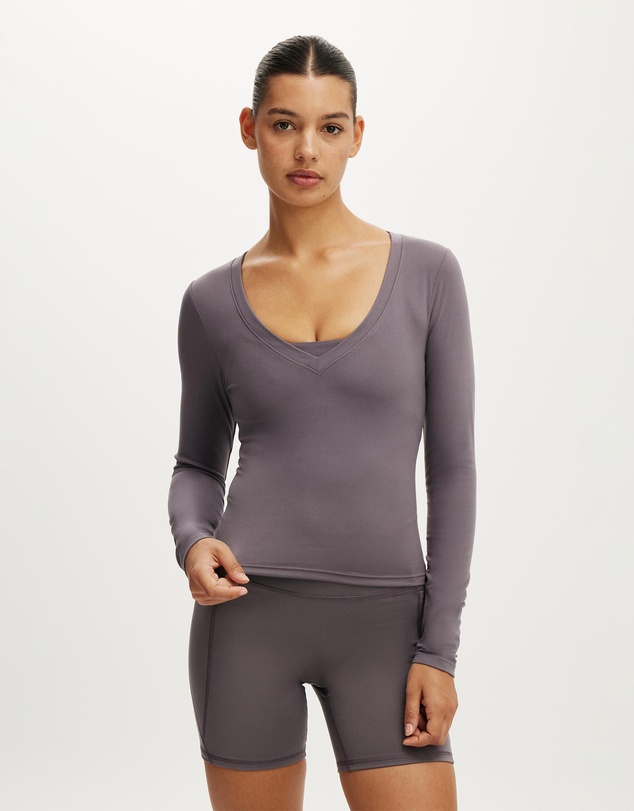 Cotton On Body Active - Ultra Soft Plunge Front Long Sleeve