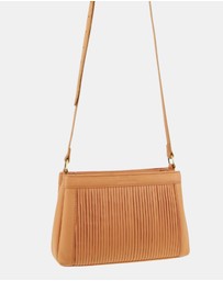Pierre Cardin - Pierre Cardin Leather Pleated Design Crossbody Bag