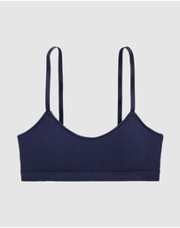 Lauren by Ralph Lauren - Cotton & Lace Wirefree Unpadded Scoop Neck Bralette