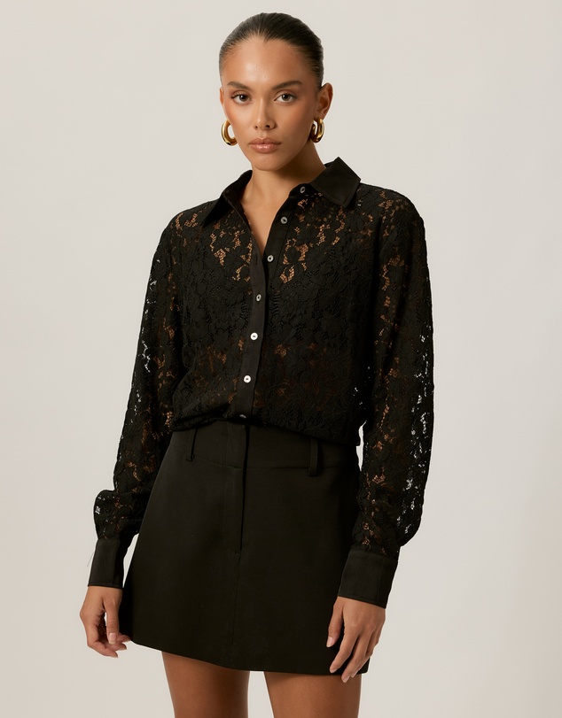 Tussah - Lace Satin Trim Shirt