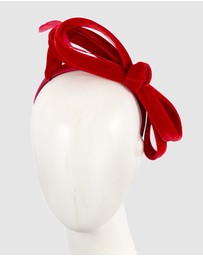 Max Alexander - Large Red Velvet Bow Racing Fascinator