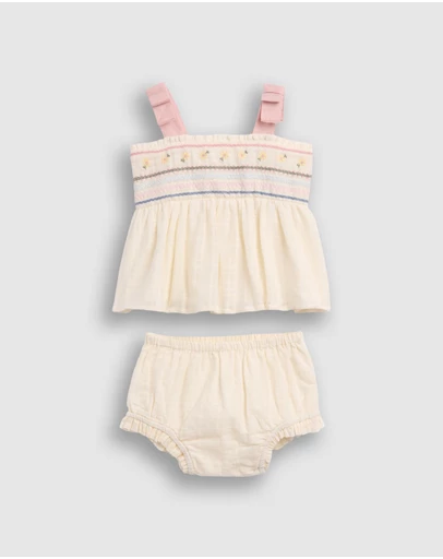GAP - Sleeveless Embroidered Bow Tank Shorts Set - Babies