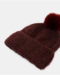 Morgan & Taylor - Elsie Boucle Beanie in Burgundy Red