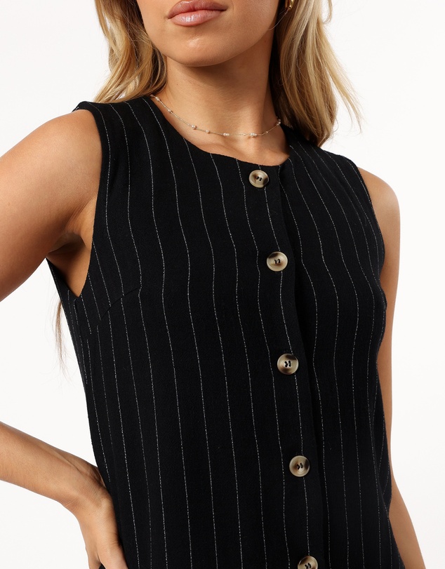 Petal & Pup - Leslie Mini Dress - Black Stripe
