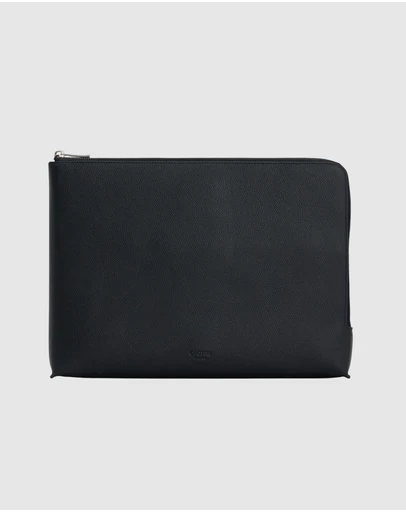 Oroton - Oscar 15 Inch Laptop Organiser Pebble