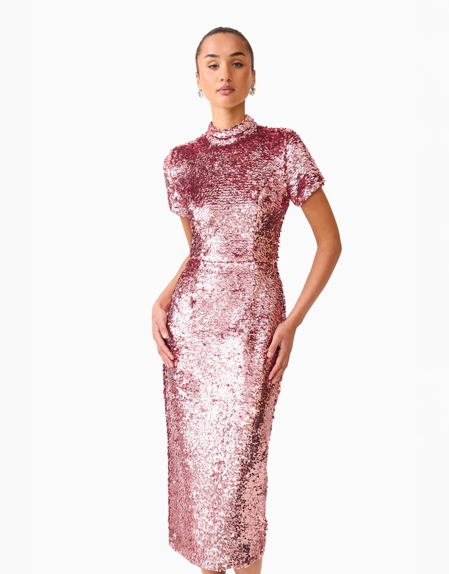 Elliatt - Alissa Cap Sleeve Midi Dress in Pink