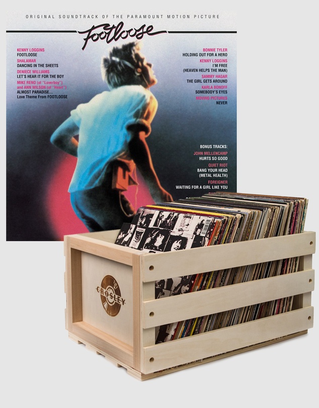 Sony Music - Crosley Record Storage Crate Footloose Vinyl Album Bundle